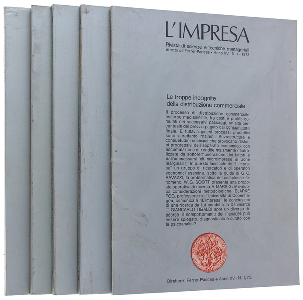 L'IMPRESA. Anno XV - 1973. Rivista degli amministratori e dei …