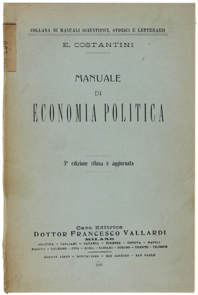 MANUALE DI ECONOMIA POLITICA.