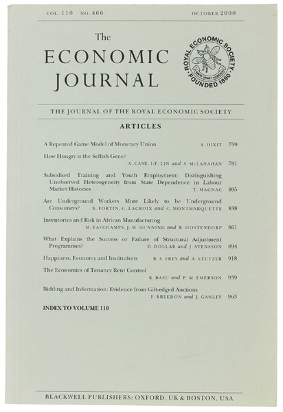THE ECONOMIC JOURNAL - Vol. 110 No. 466 - October …