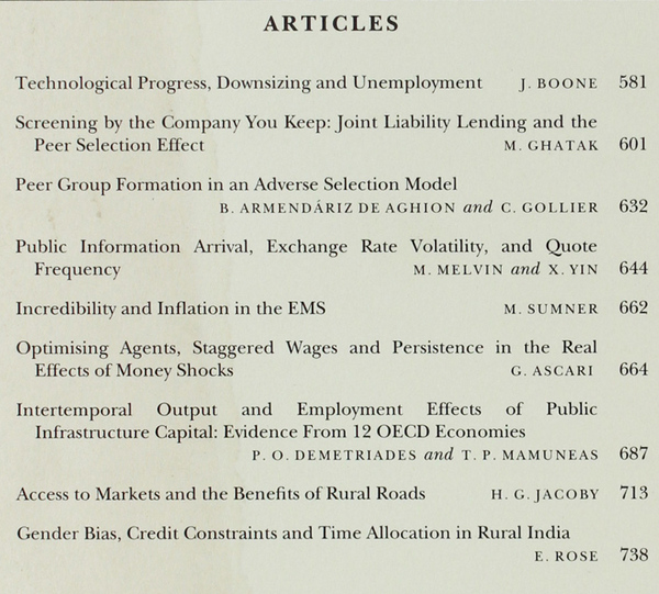 THE ECONOMIC JOURNAL - Vol. 110 No. 465 - July …
