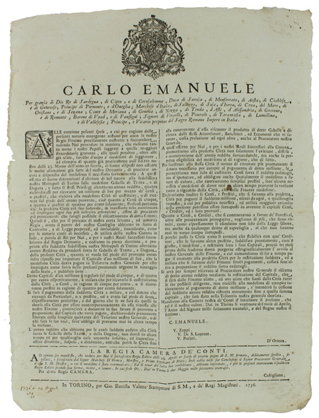 ALLE CONTINUE PESANTI SPESE, A CUI PER CAGIONE DELLE PRESENTI …