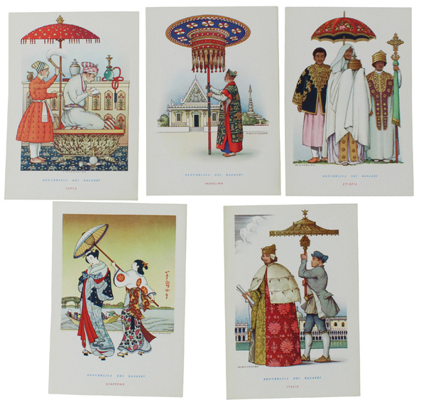 VSEVOLODE NICOULINE "L'OMBRELLO NELLA STORIA" Serie 1a: LOTTO DI 5 …