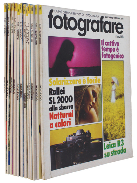 FOTOGRAFARE NOVITA' - Annata V/1976 completa in 12 numeri.