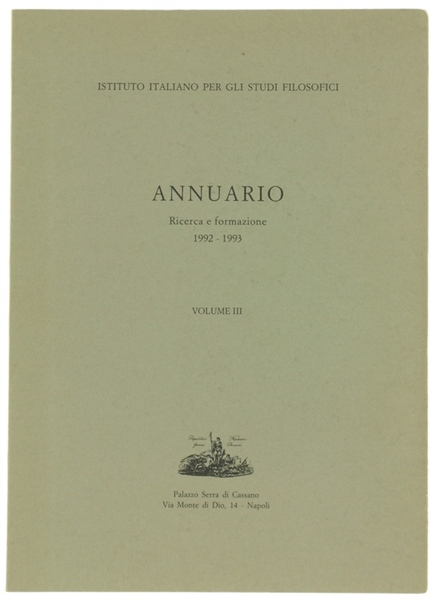 ANNUARIO - Ricerca e formazione 1992-1993. Volume III.
