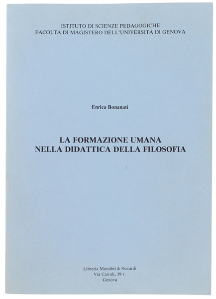 LA FORMAZIONE UMANA NELLA DIDATTICA DELLA FILOSOFIA.
