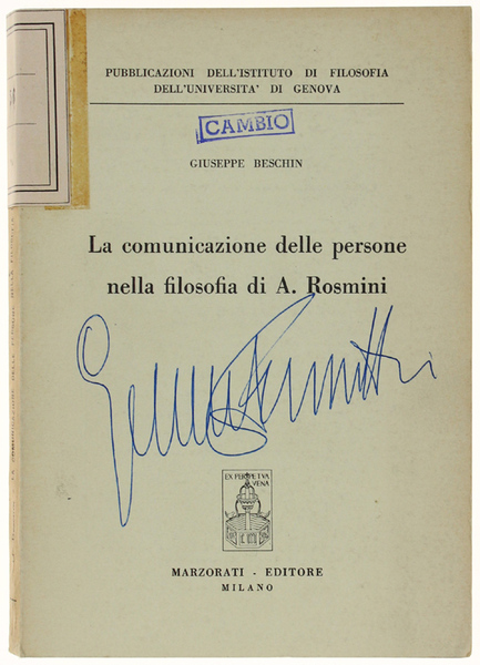 LA COMUNICAZIONE DELLE PERSONE NELLA FILOSOFIA DI A.ROSMINI.