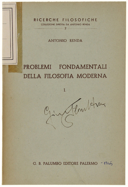 PROBLEMI FONDAMENTALI DELLA FILOSOFIA MODERNA. Volume I.