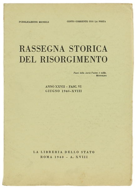 RASSEGNA STORICA DEL RISORGIMENTO. Anno XXVII - Fasc. VI - …