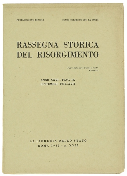 RASSEGNA STORICA DEL RISORGIMENTO. Anno XXVI - Fasc. IX - …