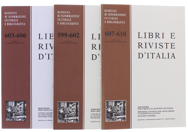 LIBRI E RIVISTE D'ITALIA. Annata 2000 completa. Rassegna di informazione …