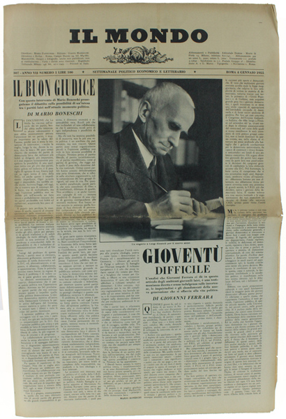 IL MONDO. Annata 1955 completa - Settimanale Politico Economico e …