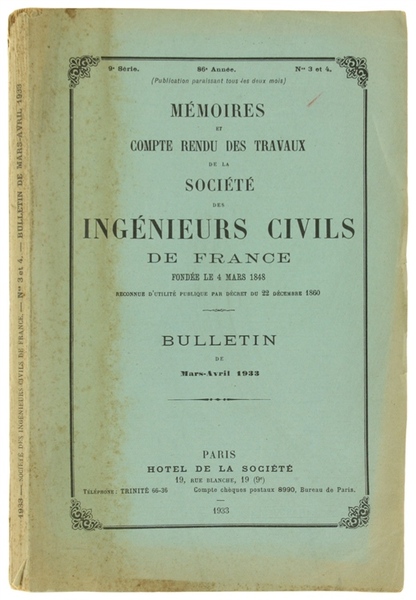 MEMOIRES ET COMPTE RENDU DES TRAVAUX. Bulletin de Mars-Avril 1933.