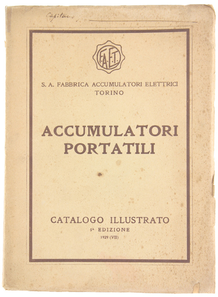 ACCUMULATORI PORTATILI. Catalogo illustrato.