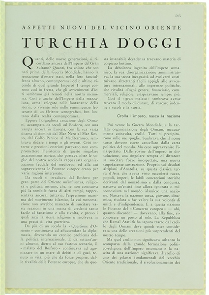 TURCHIA D'OGGI. Aspetti nuovi del Vicino Oriente.