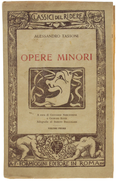 OPERE MINORI. Volume primo.