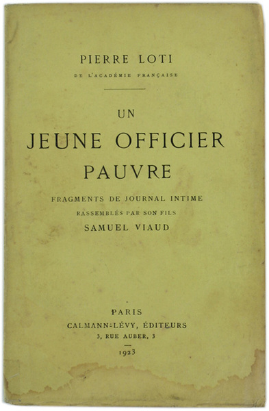UN JEUNE OFFICIEL PAUVRE. Fragments de journal intime rassemblés par …