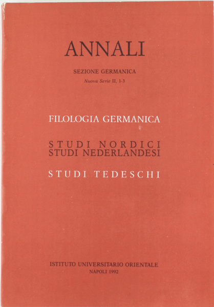 FILOLOGIA GERMANICA - STUDI NORDICI, STUDI NEDERLANDESI - STUDI TEDESCHI. …