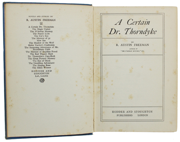 A CERTAIN DR. THORNDYKE.