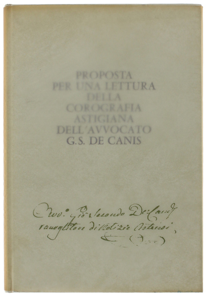 PROPOSTA PER UNA LETTURA DELLA COROGRAFIA ASTIGIANA DELL'AVVOCATO G.S. DE …