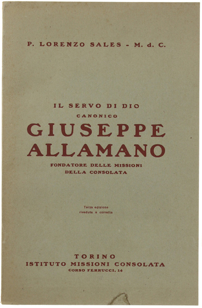 IL SERVO DI DIO CANONICO GIUSEPPE ALLAMANO fondatore delle Missioni …