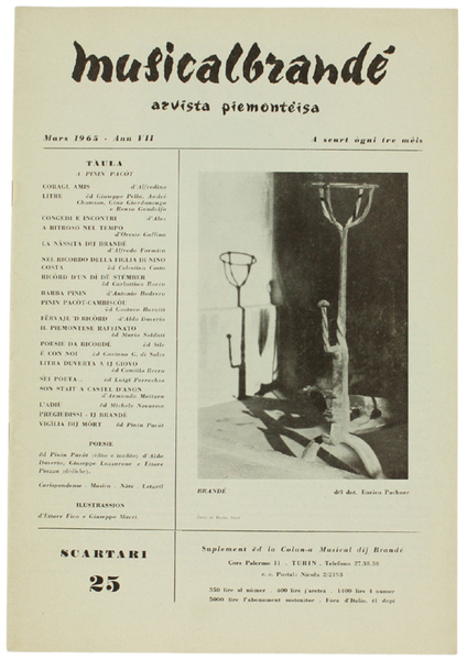 MUSICALBRANDE' Arvista piemonteisa. Mars 1965 - Ann VII. Scartari 25.