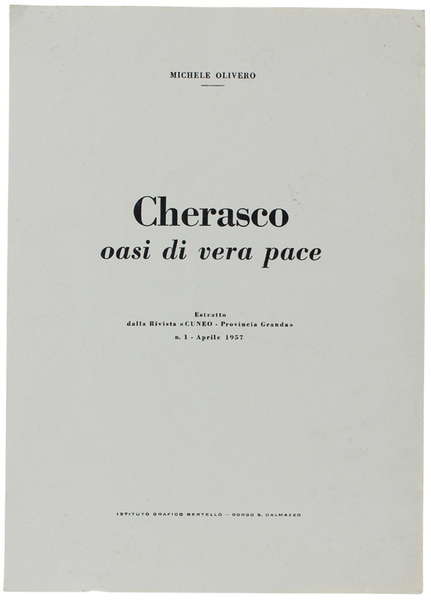 CHERASCO OASI DI VERA PACE. Estratto dalla Rivista "Cuneo - …