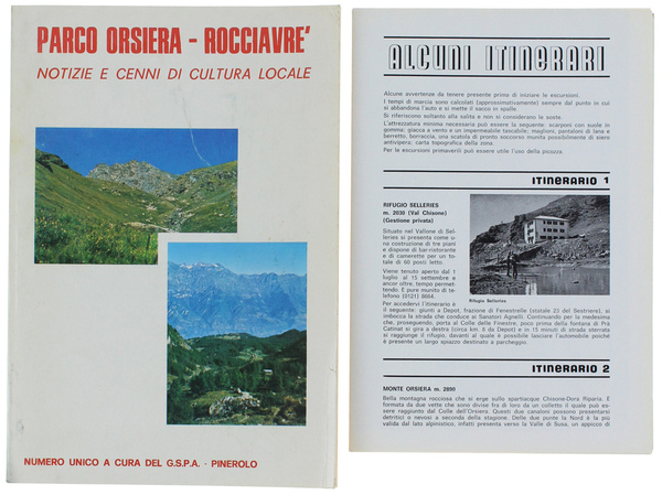 PARCO ORSIERA-ROCCIAVRE'. Notizie e cenni di cultura locale. Numero unico …