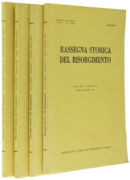 RASSEGNA STORICA DEL RISORGIMENTO. Annata completa 1994 (anno LXXXI).
