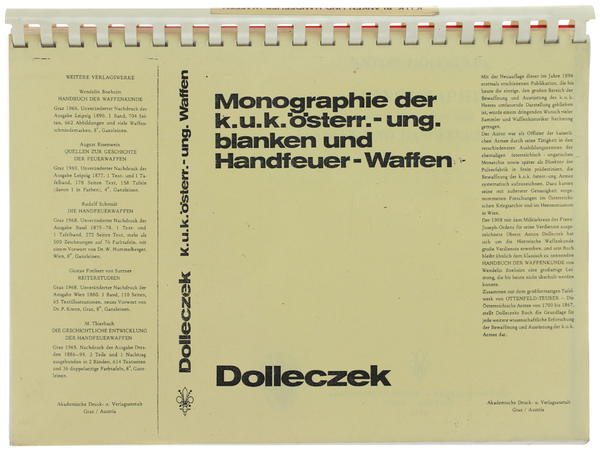 MONOGRAPHIE DER K.U.K.ÖSTERR.-UNG. BLANKEN UND HANDFEUER-WAFFEN (photocopy).