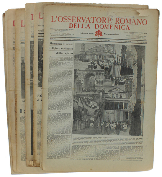 L'OSSERVATORE ROMANO DELLA DOMENICA. Anno III/1936 n. 1 - 2 …