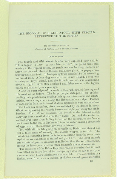 THE BIOLOGY OF BIKINI ATOLL, WITH SPECIAL REFERENCE TO THE …