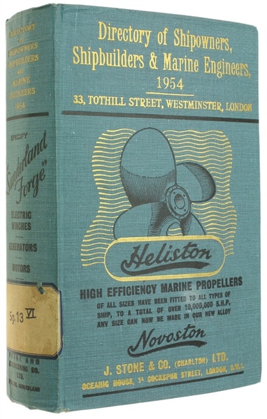 DIRECTORY OF SHIPOWNERS, SHIPBUILDERS AND MARINE ENGINEERS - 1954.