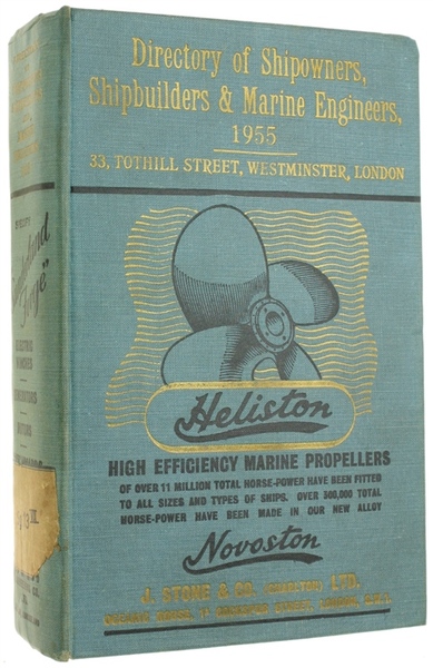 DIRECTORY OF SHIPOWNERS, SHIPBUILDERS AND MARINE ENGINEERS - 1955.