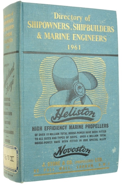 DIRECTORY OF SHIPOWNERS, SHIPBUILDERS AND MARINE ENGINEERS - 1961.