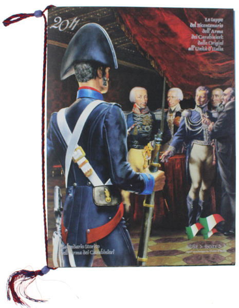 CALENDARIO STORICO DELL'ARMA DEI CARABINIERI 2011. Con cordoncino originale.