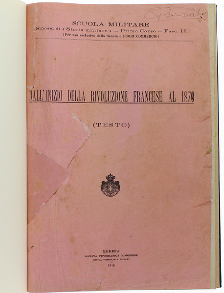 DALL'INIZIO DELLA RIVOLUZIONE FRANCESE AL 1870 (Testo)