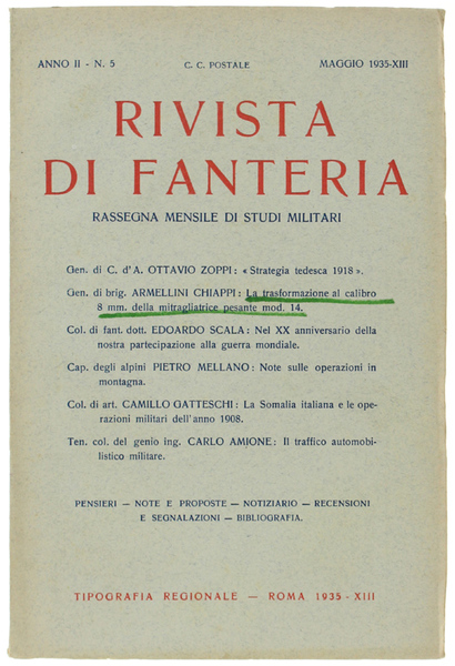 RIVISTA DI FANTERIA. Anno II - N. 5 - Maggio …