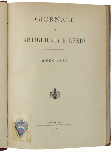 GIORNALE DI ARTIGLIERIA E GENIO. Anno 1889.