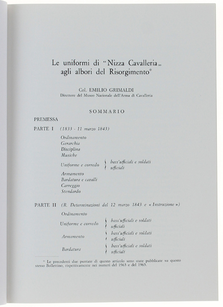 LE UNIFORMI DI "NIZZA CAVALLERIA" AGLI ALBORI DEL RISORGIMENTO.