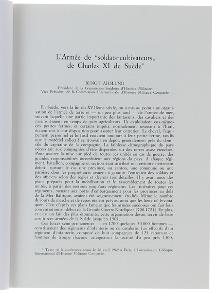 L'ARMEE DE "SOLDATS-CULTIVATEURS" DE CHARLES XI DE SUEDE.