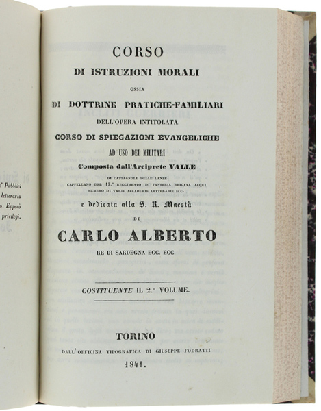 CORSO DI SPIEGAZIONI EVANGELICHE ED ISTRUZIONI MORALI AD USO DEI …