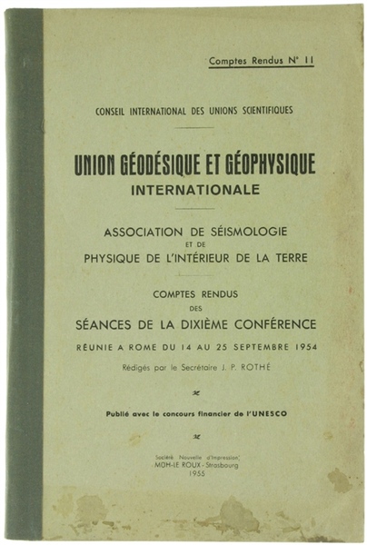 UNION GÉODÉSIQUE ET GÉOPHYSIQUE INTERNATIONALE - ASSOCIATION DE SEISMOLOGIE ET …