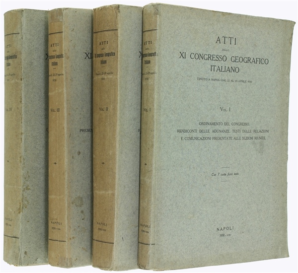 ATTI DELLO XI CONGRESSO GEOGRAFICO ITALIANO tenuto a Napoli dal …