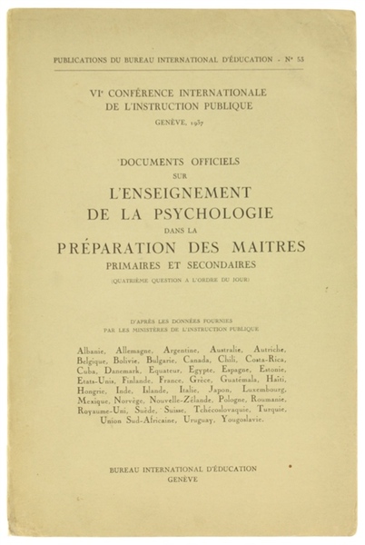 DOCUMENTS OFFICIELS SUR L'ENSEIGNEMENT DE LA PSYCHOLOGIE DANS LA PREPARATION …