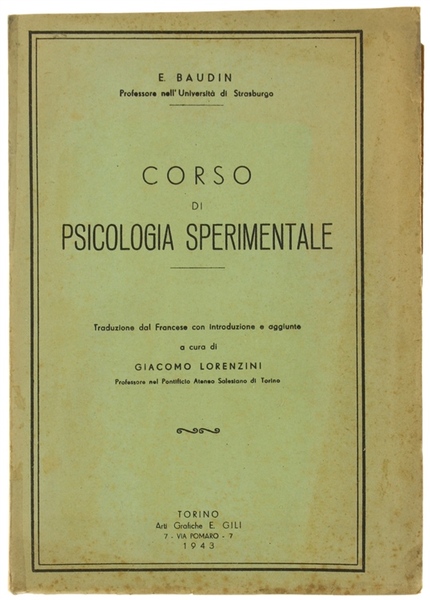CORSO DI PSICOLOGIA SPERIMENTALE.