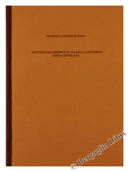 NOTTURNO SALOMONICO DI VIA DELLA SANTISSIMA MARIA CONSOLATA.