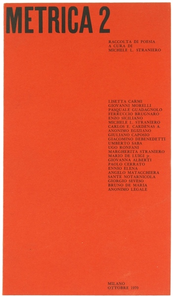 METRICA 2. Raccolta di poesia.