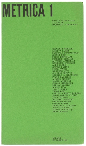 METRICA 1. Raccolta di poesia.