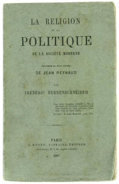 LA RELIGION ET LA POLITIQUE DE LA SOCIETE' MODERNE Précedées …
