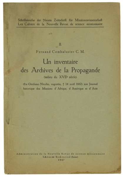 UN INVENTAIRE DES ARCHIVES DE LA PROPAGANDE - milieu du …